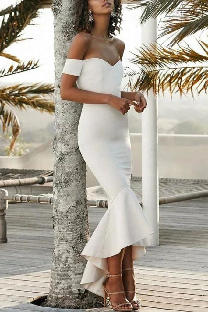 white mermaid dress